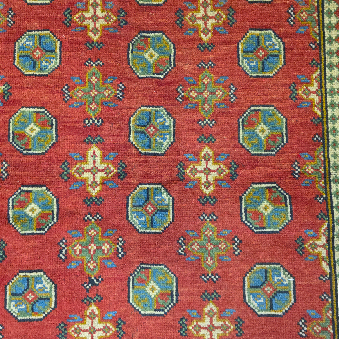 150 x 100 cm Hand Knotted Red Afghan Akche Bokhara – Wool Rug