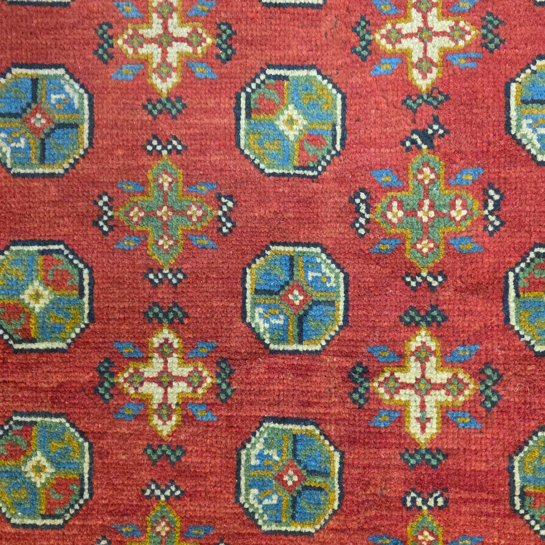 150 x 100 cm Hand Knotted Red Afghan Akche Bokhara – Wool Rug