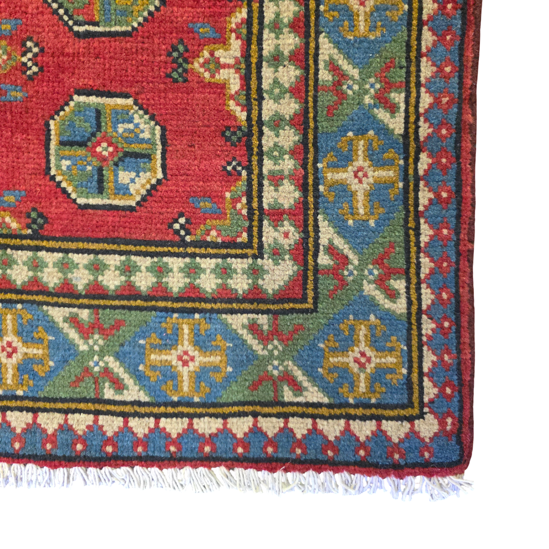 150 x 100 cm Hand Knotted Red Afghan Akche Bokhara – Wool Rug