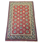 149 x 100 cm Hand Knotted Red Afghan Akche Bokhara – Wool Rug