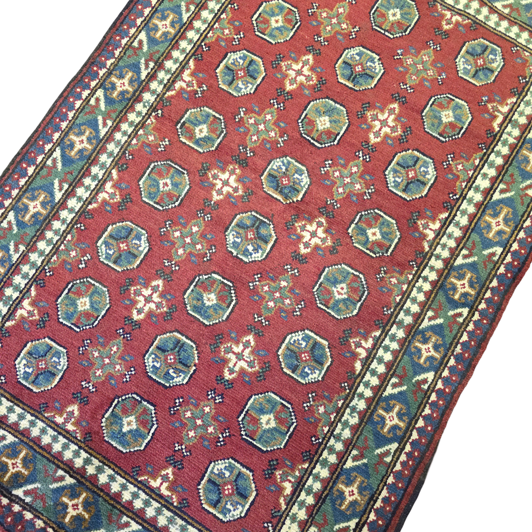 149 x 100 cm Hand Knotted Red Afghan Akche Bokhara – Wool Rug