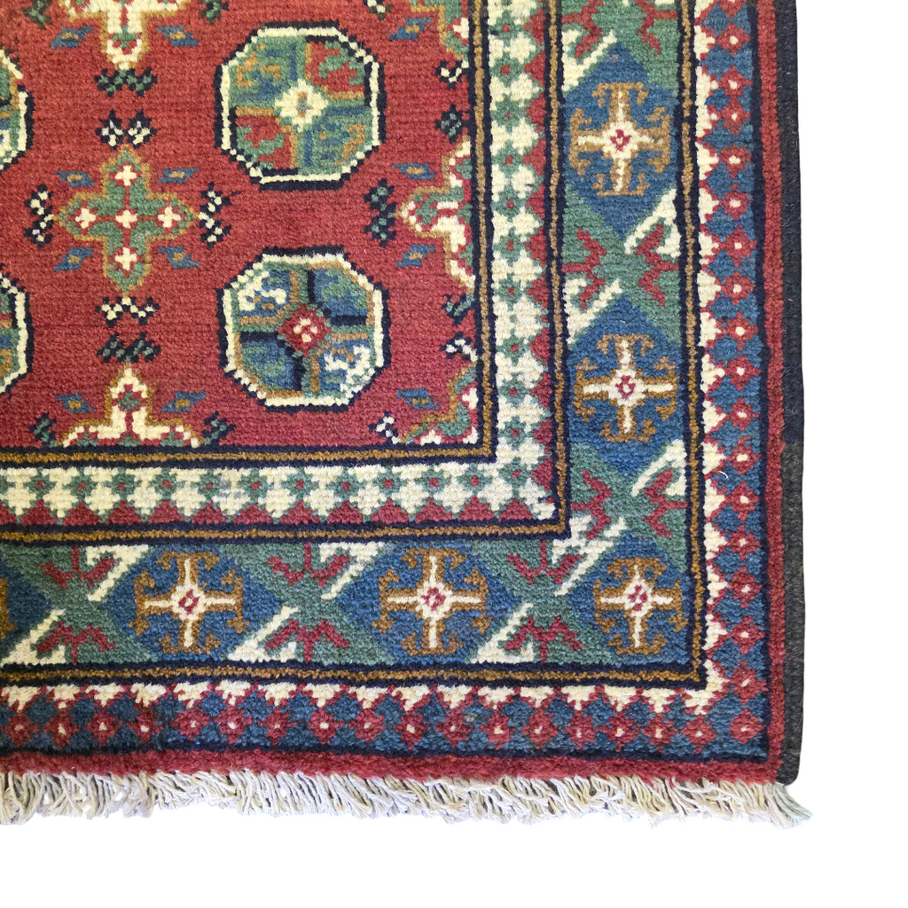 149 x 100 cm Hand Knotted Red Afghan Akche Bokhara – Wool Rug