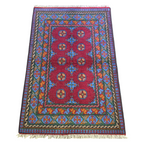 152 x 100 cm Hand Knotted Red Afghan Akche Bokhara – Wool Rug
