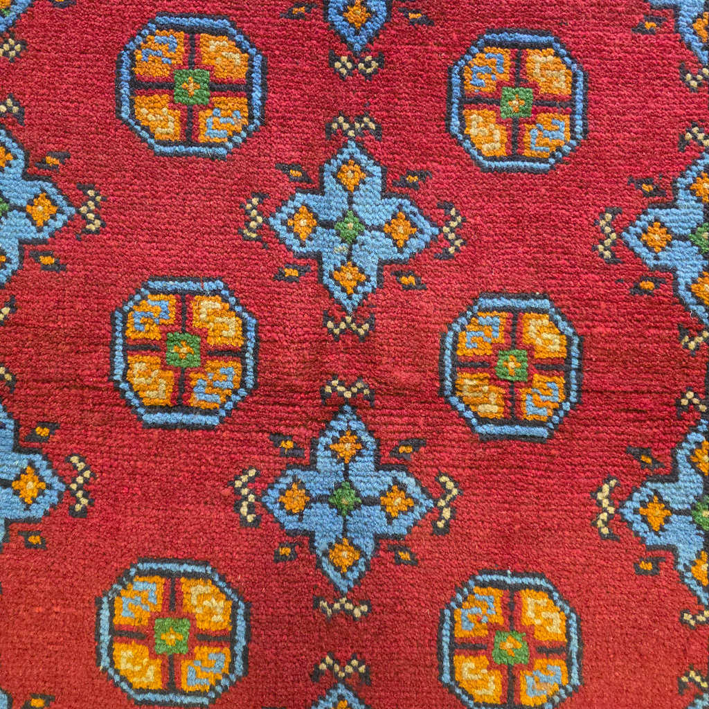 152 x 100 cm Hand Knotted Red Afghan Akche Bokhara – Wool Rug