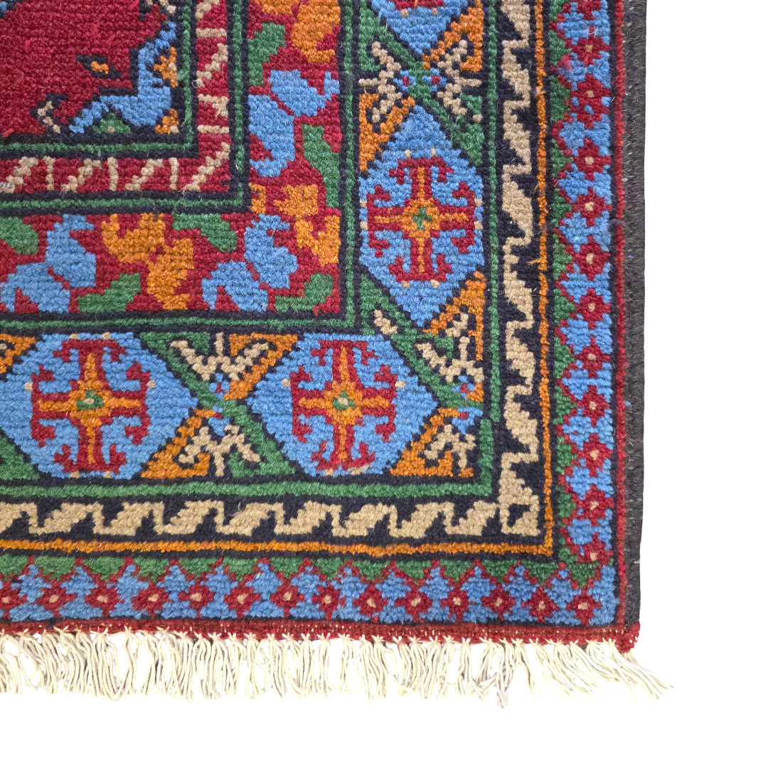 152 x 100 cm Hand Knotted Red Afghan Akche Bokhara – Wool Rug