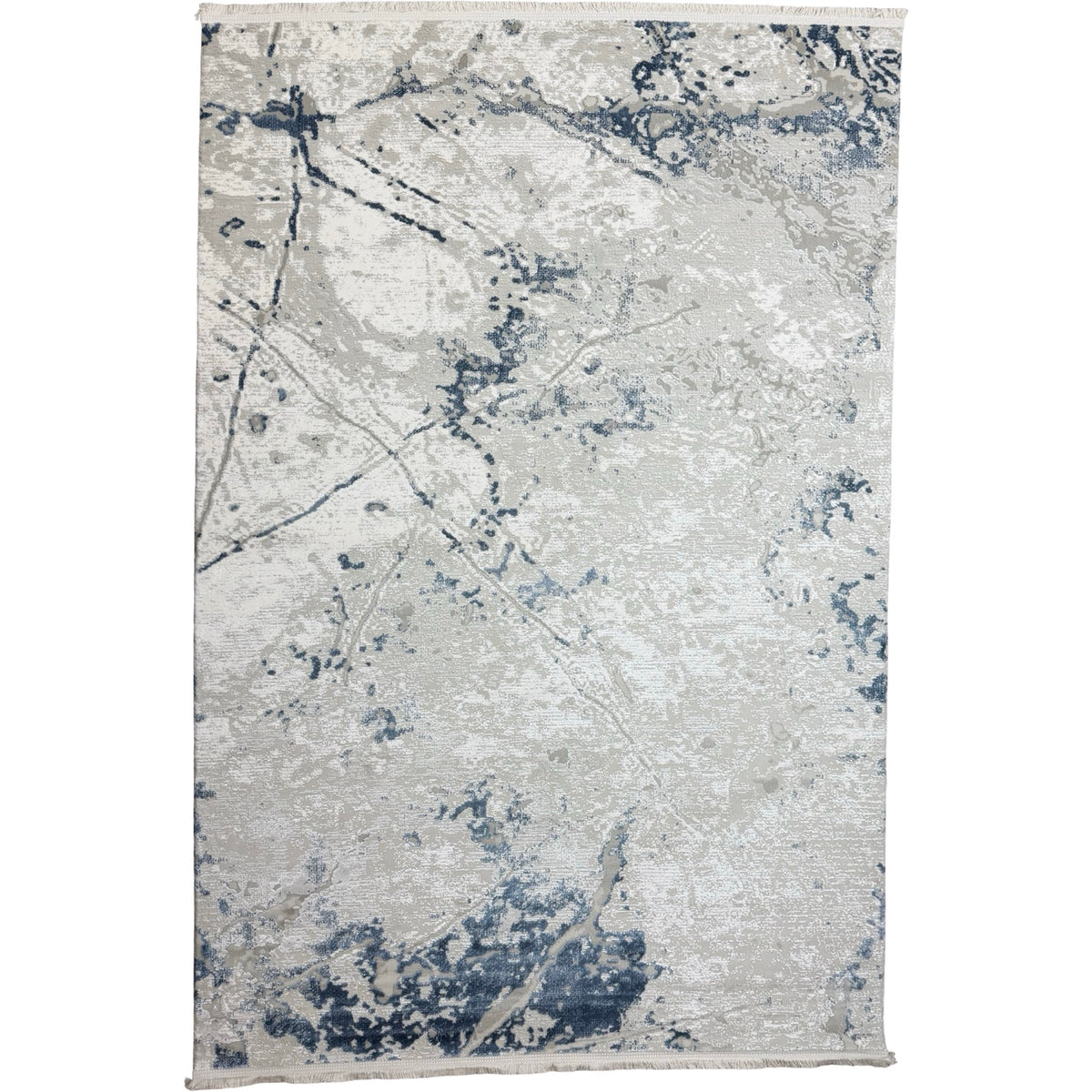 230 x 160 cm Grey & Blue Marble Effect Abstract Modern Area Rug