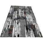 230 x 160 cm Abstract Black Grey Multi Pattern Turkish Rug