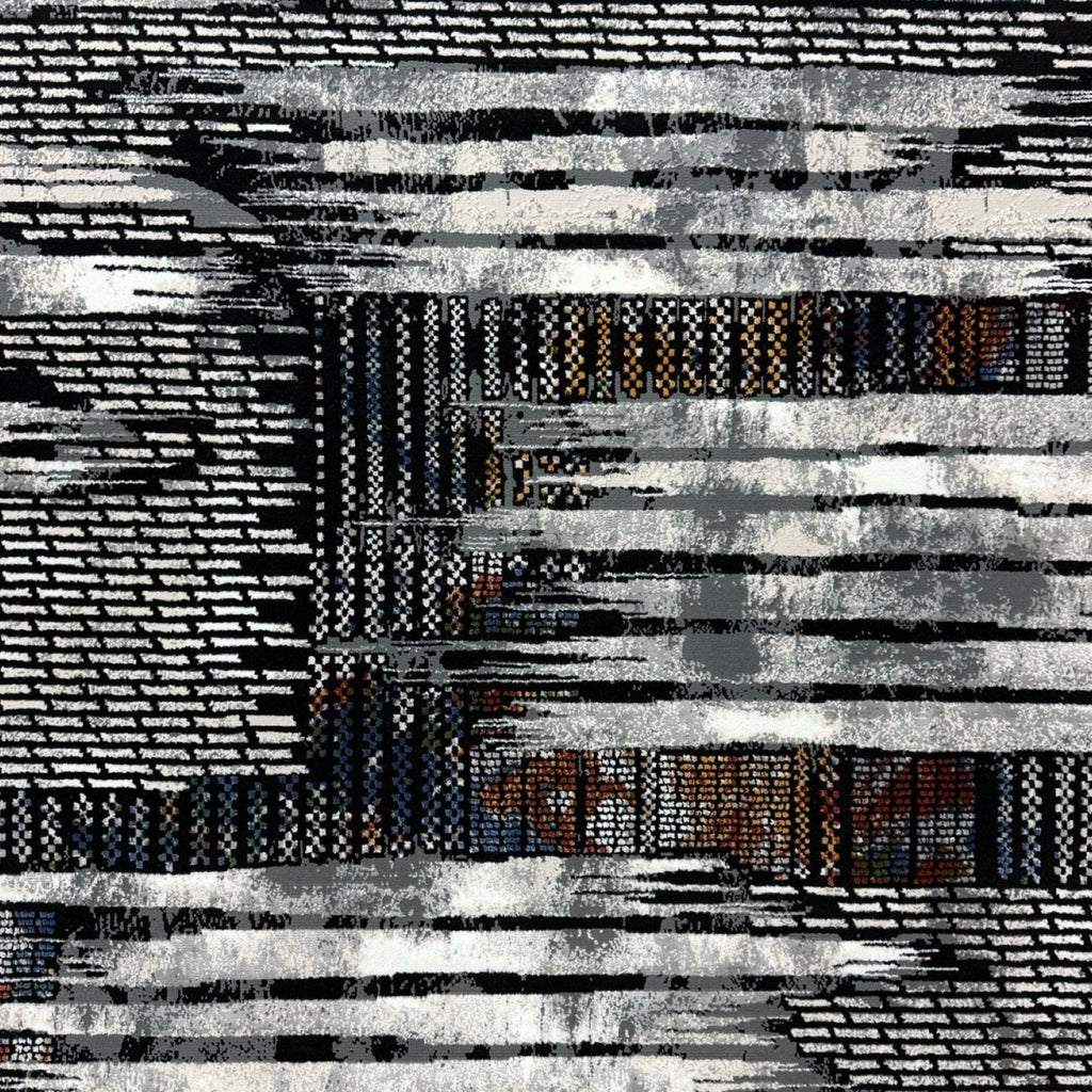 230 x 160 cm Abstract Black Grey Multi Pattern Turkish Rug