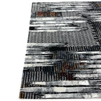 230 x 160 cm Abstract Black Grey Multi Pattern Turkish Rug