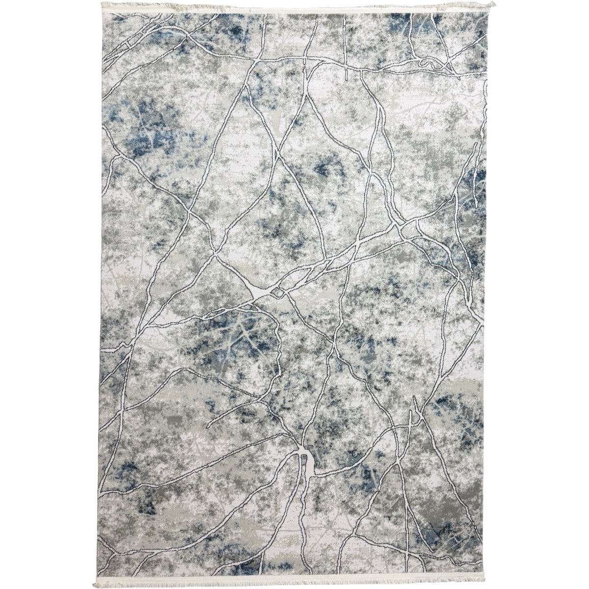 230 x 160 cm Grey Blue Abstract Vein Pattern Turkish Rug