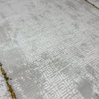 230 x 160 cm Grey White Abstract Border Turkish Rug