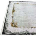 230 x 160 cm Grey White Abstract Border Turkish Rug