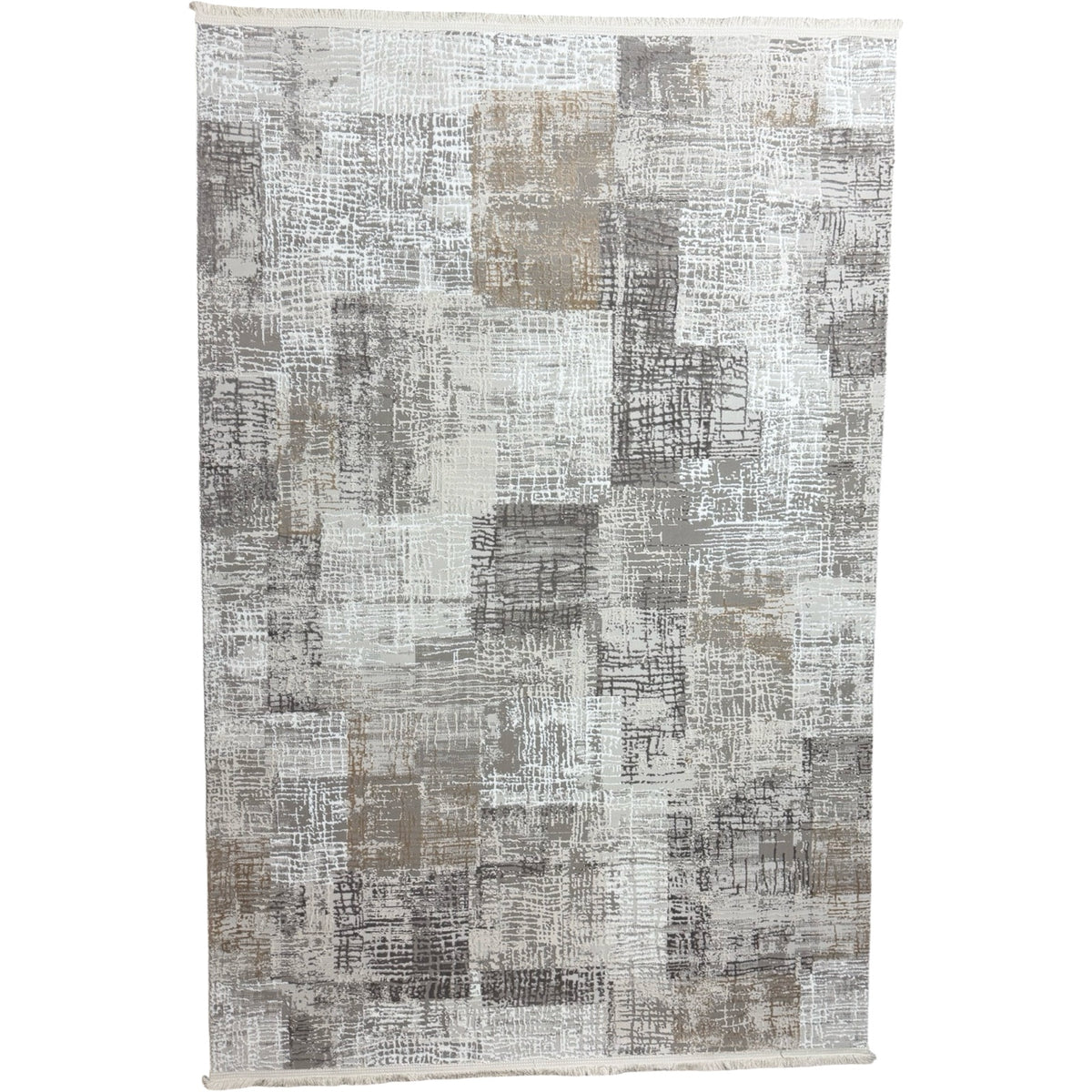 230 x 160 cm Grey Beige Textured Abstract Turkish Rug