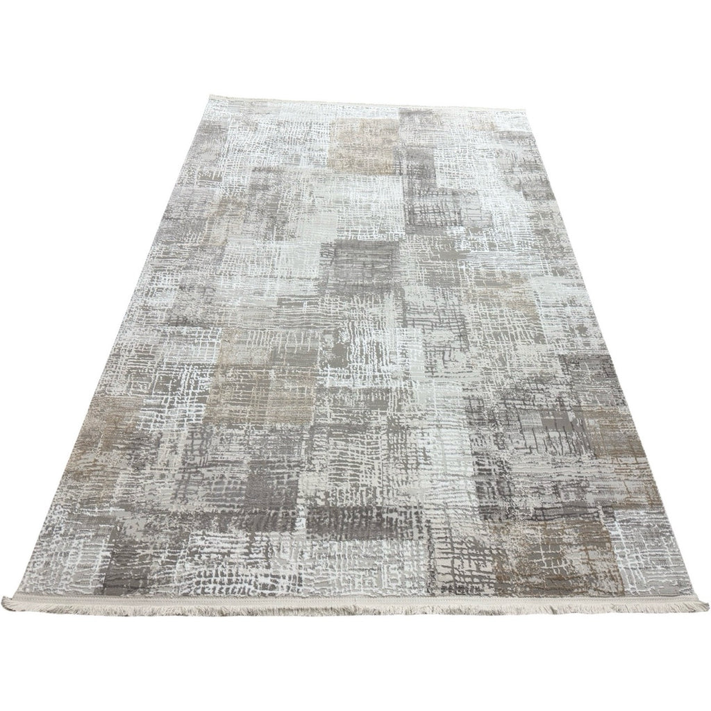 230 x 160 cm Grey Beige Textured Abstract Turkish Rug