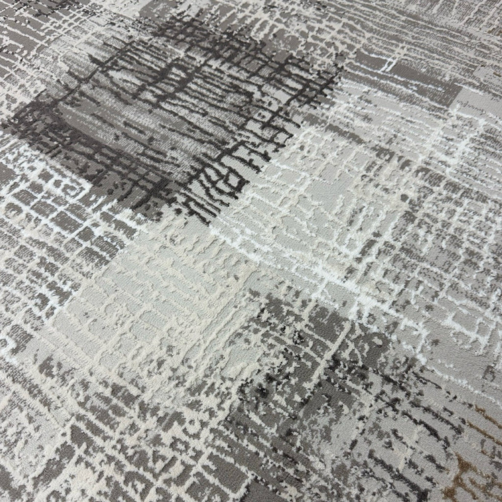 230 x 160 cm Grey Beige Textured Abstract Turkish Rug