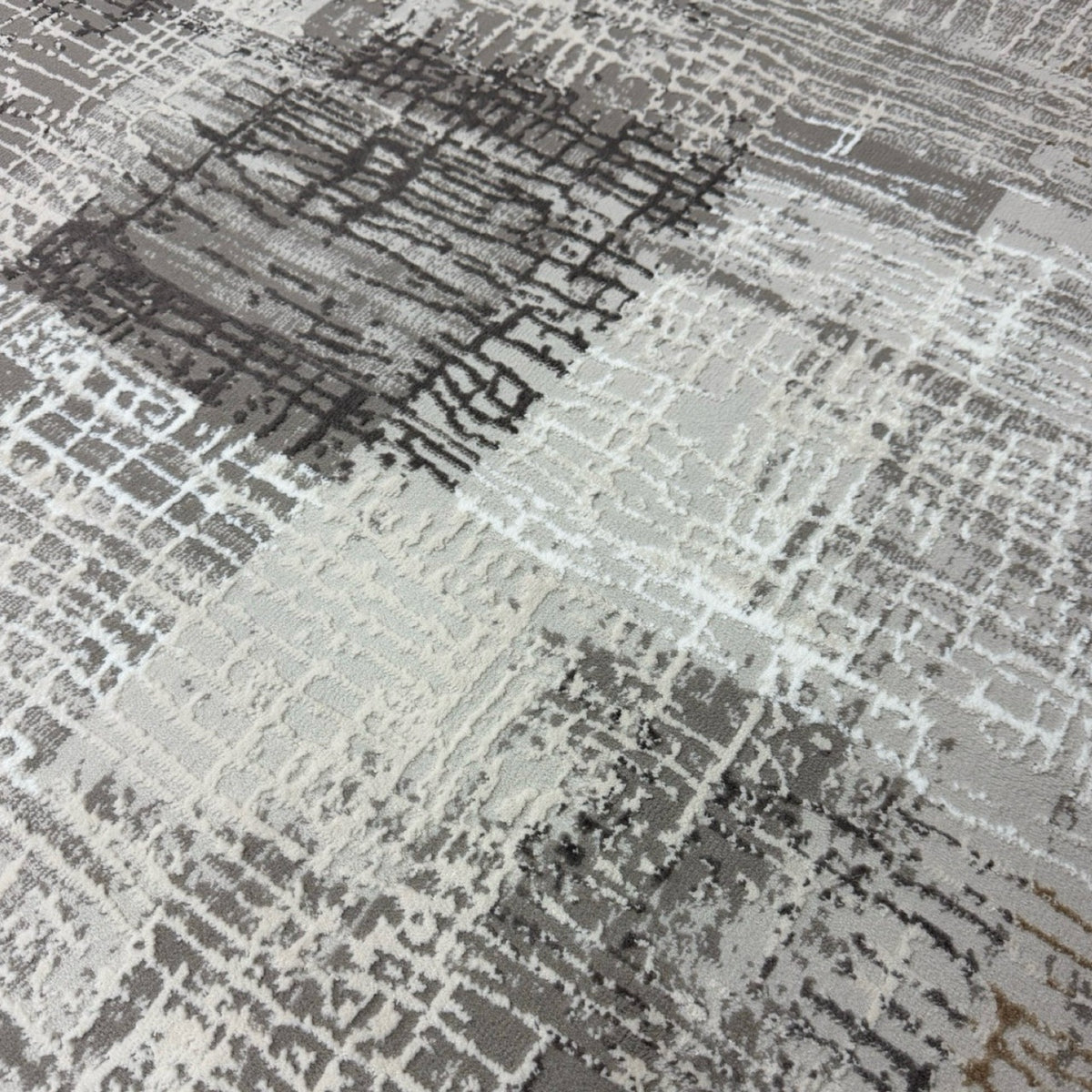 230 x 160 cm Grey Beige Textured Abstract Turkish Rug