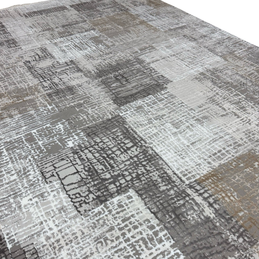 230 x 160 cm Grey Beige Textured Abstract Turkish Rug