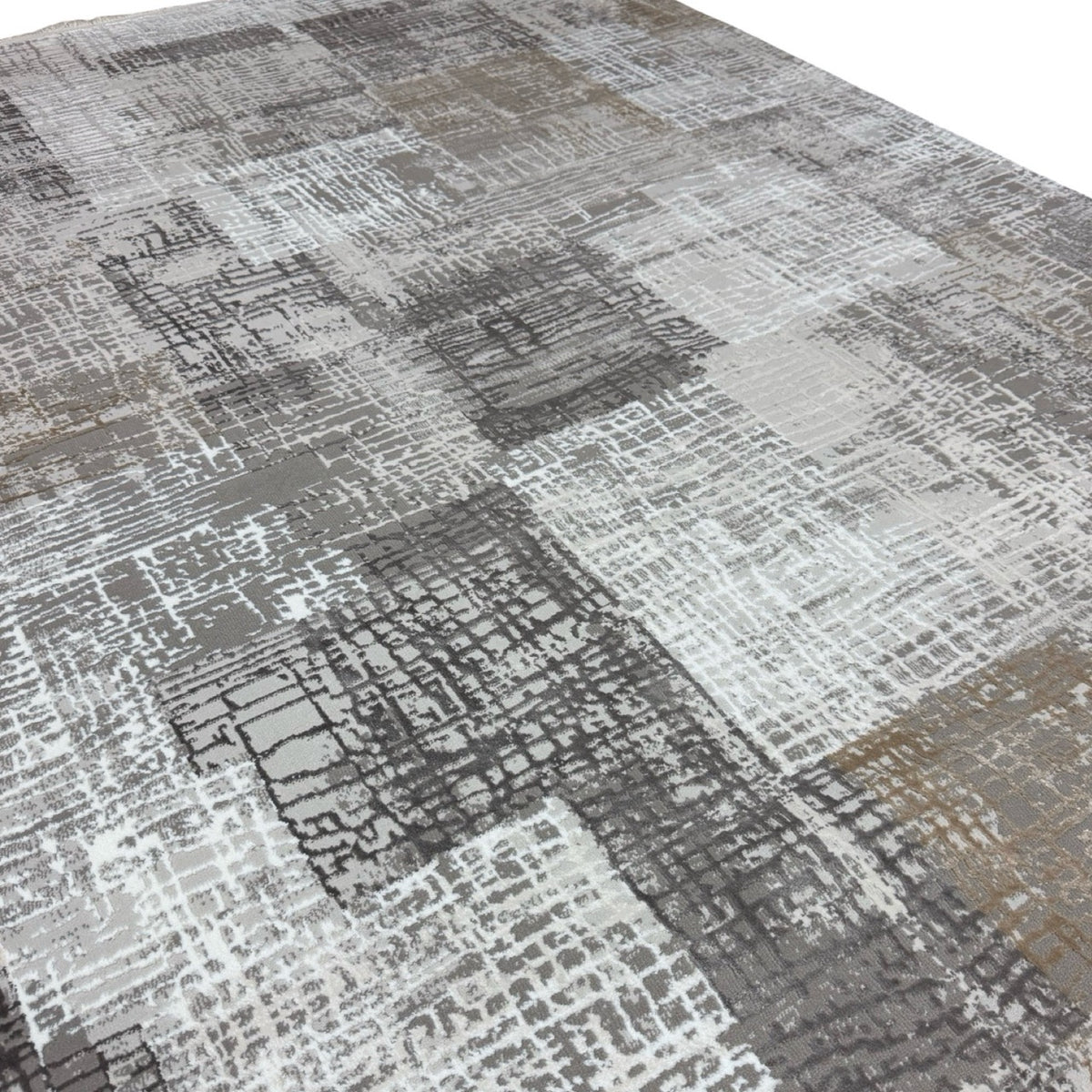 230 x 160 cm Grey Beige Textured Abstract Turkish Rug