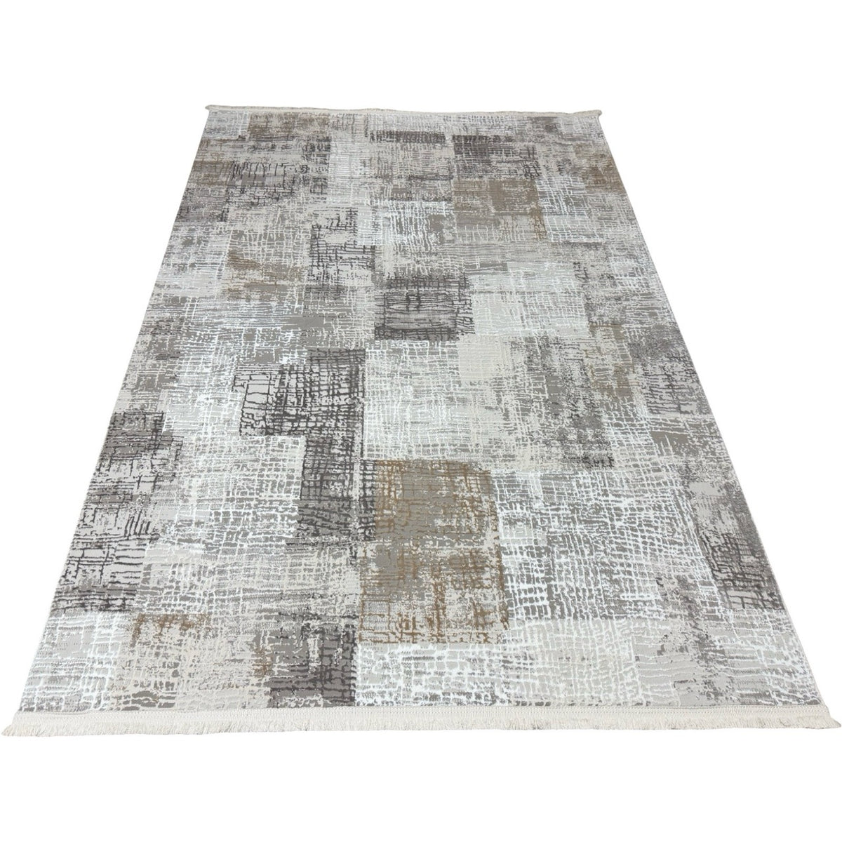 230 x 160 cm Grey Beige Textured Abstract Turkish Rug