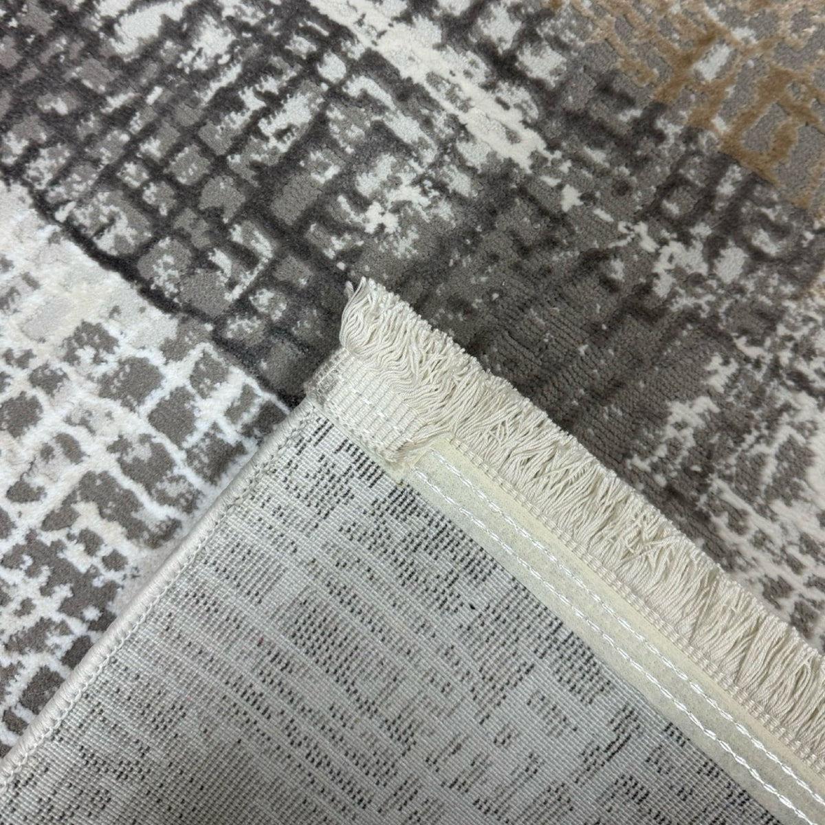 230 x 160 cm Grey Beige Textured Abstract Turkish Rug