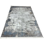 230 x 160 cm Distressed Grey & Blue Abstract Turkish Rug