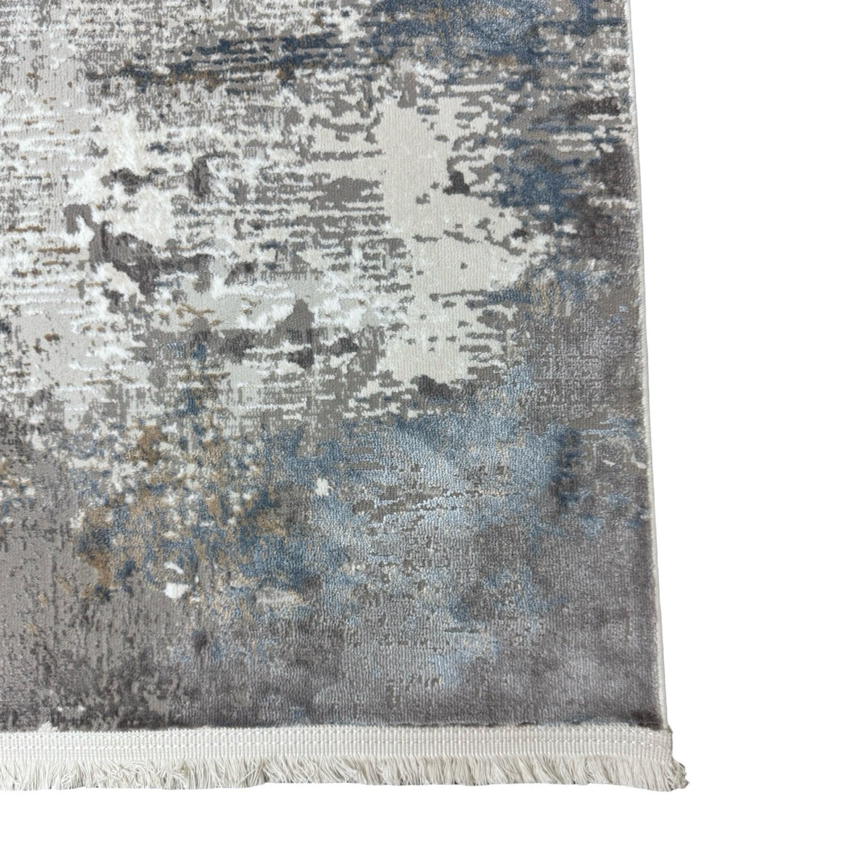 230 x 160 cm Distressed Grey & Blue Abstract Turkish Rug