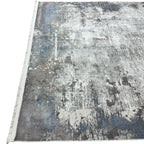 230 x 160 cm Distressed Grey & Blue Abstract Turkish Rug