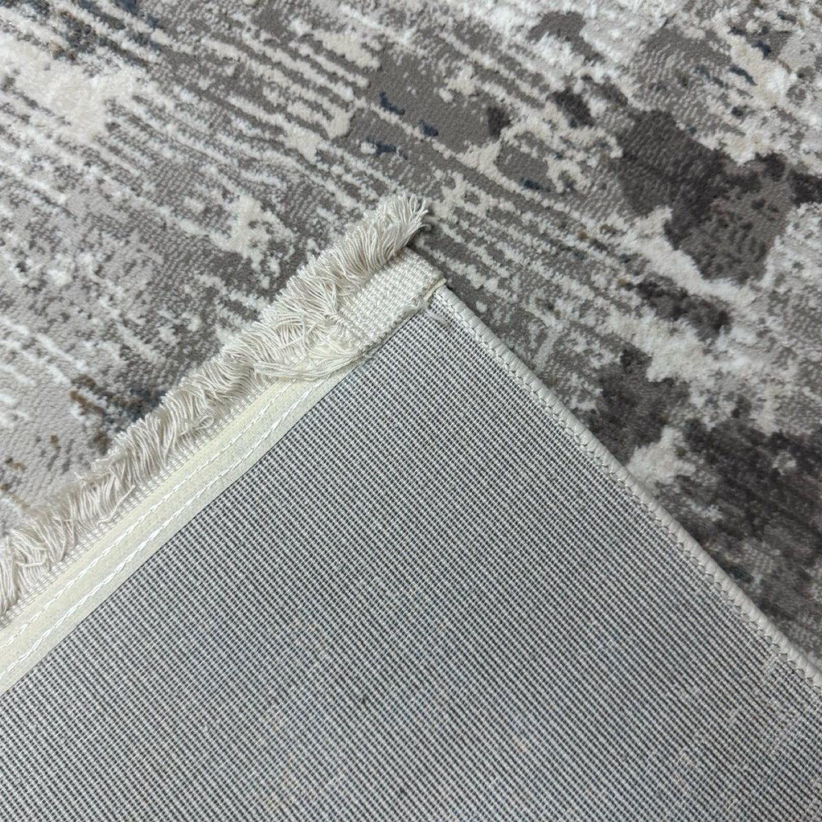 230 x 160 cm Distressed Grey & Blue Abstract Turkish Rug