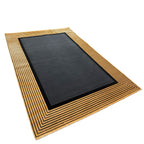 230 x 160 cm Minimal Black & Gold Border Panel Turkish Rug