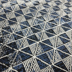 230 x 160 cm Modern Blue & Grey Geometric Panel Turkish Rug