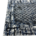 230 x 160 cm Modern Blue & Grey Geometric Panel Turkish Rug
