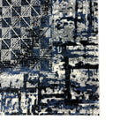 230 x 160 cm Modern Blue & Grey Geometric Panel Turkish Rug