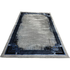 230 x 160 cm Modern Grey & Blue Framed Border Turkish Rug