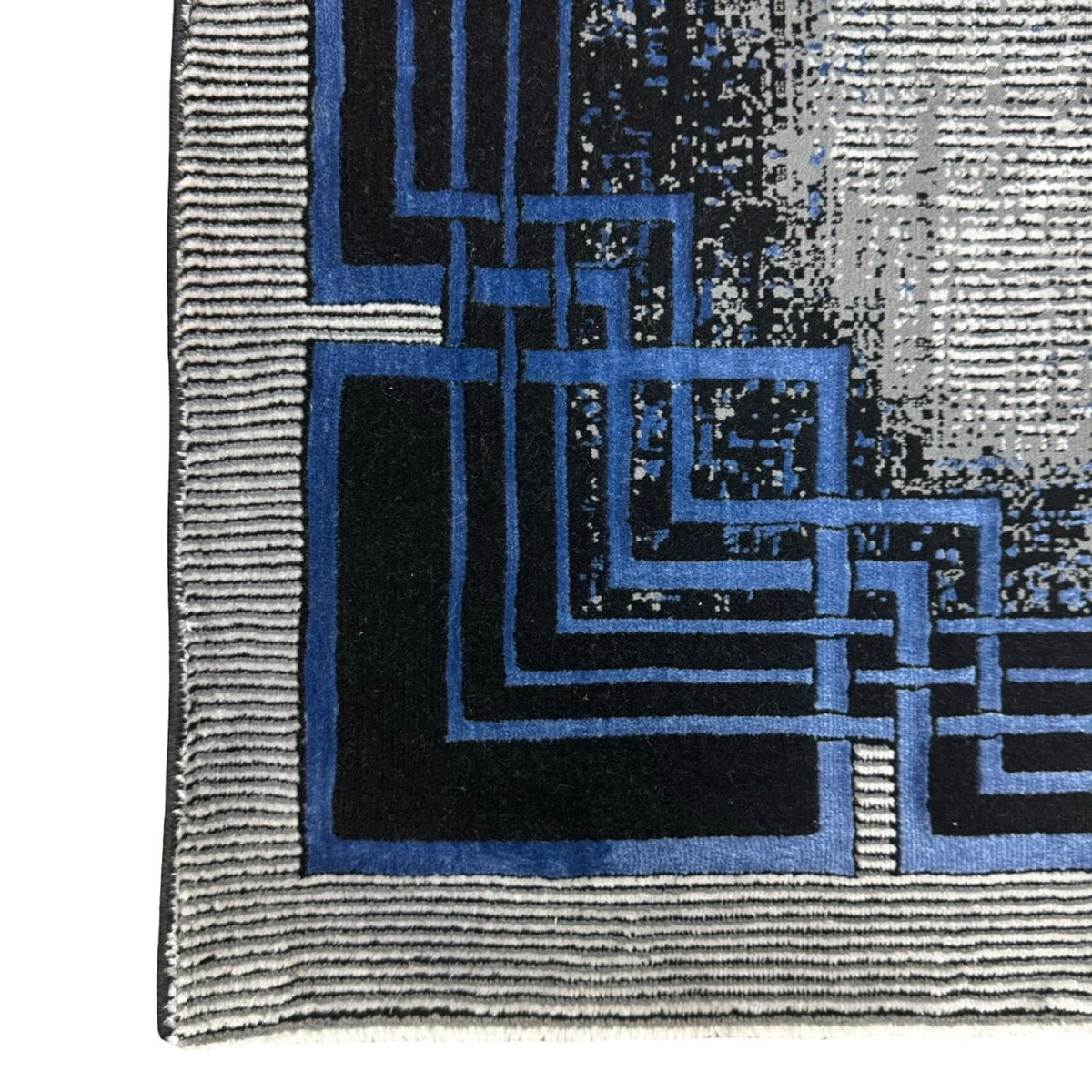 230 x 160 cm Modern Grey & Blue Framed Border Turkish Rug