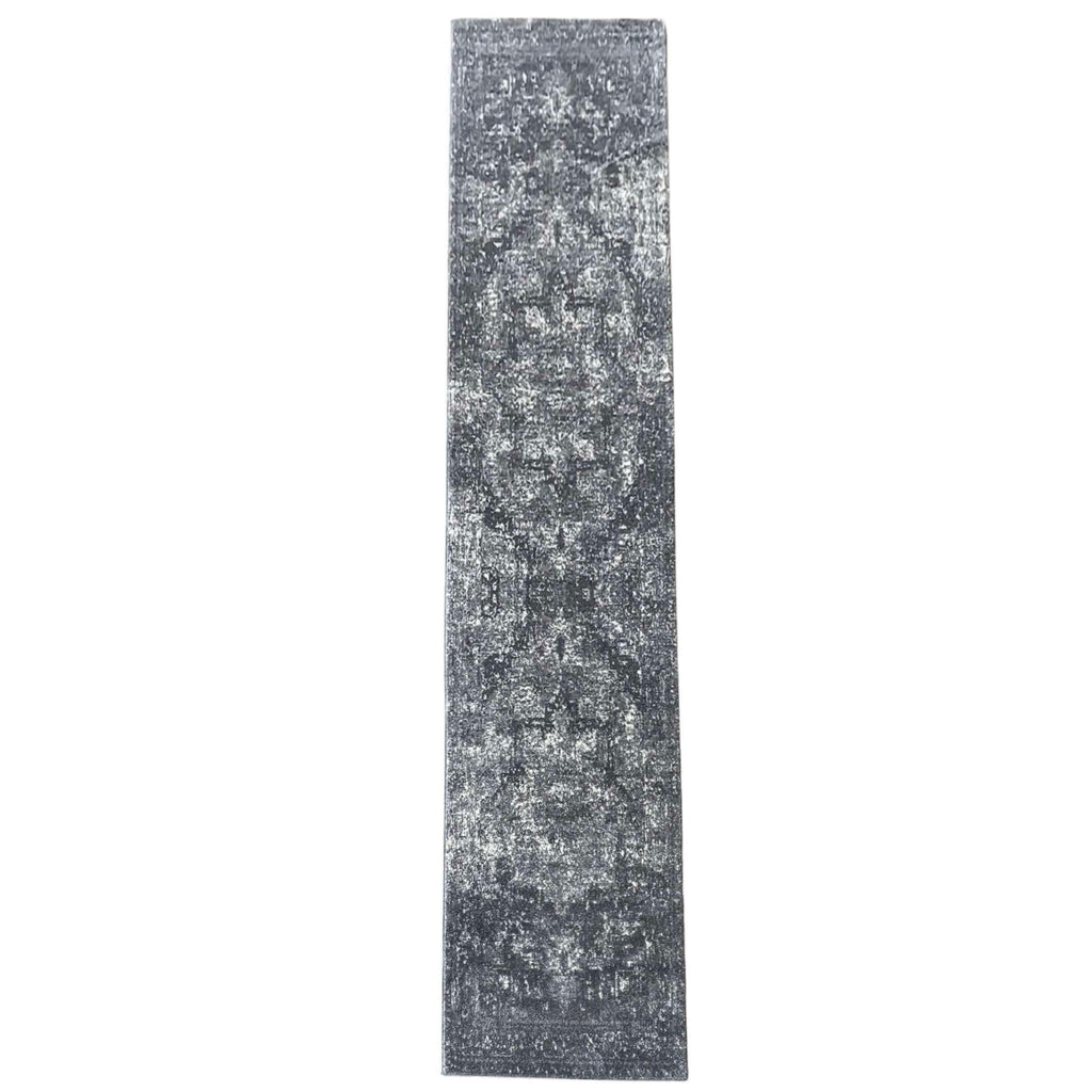 400 x 80 cm Modern Dark Grey Turkish Machine Made Runner Rug