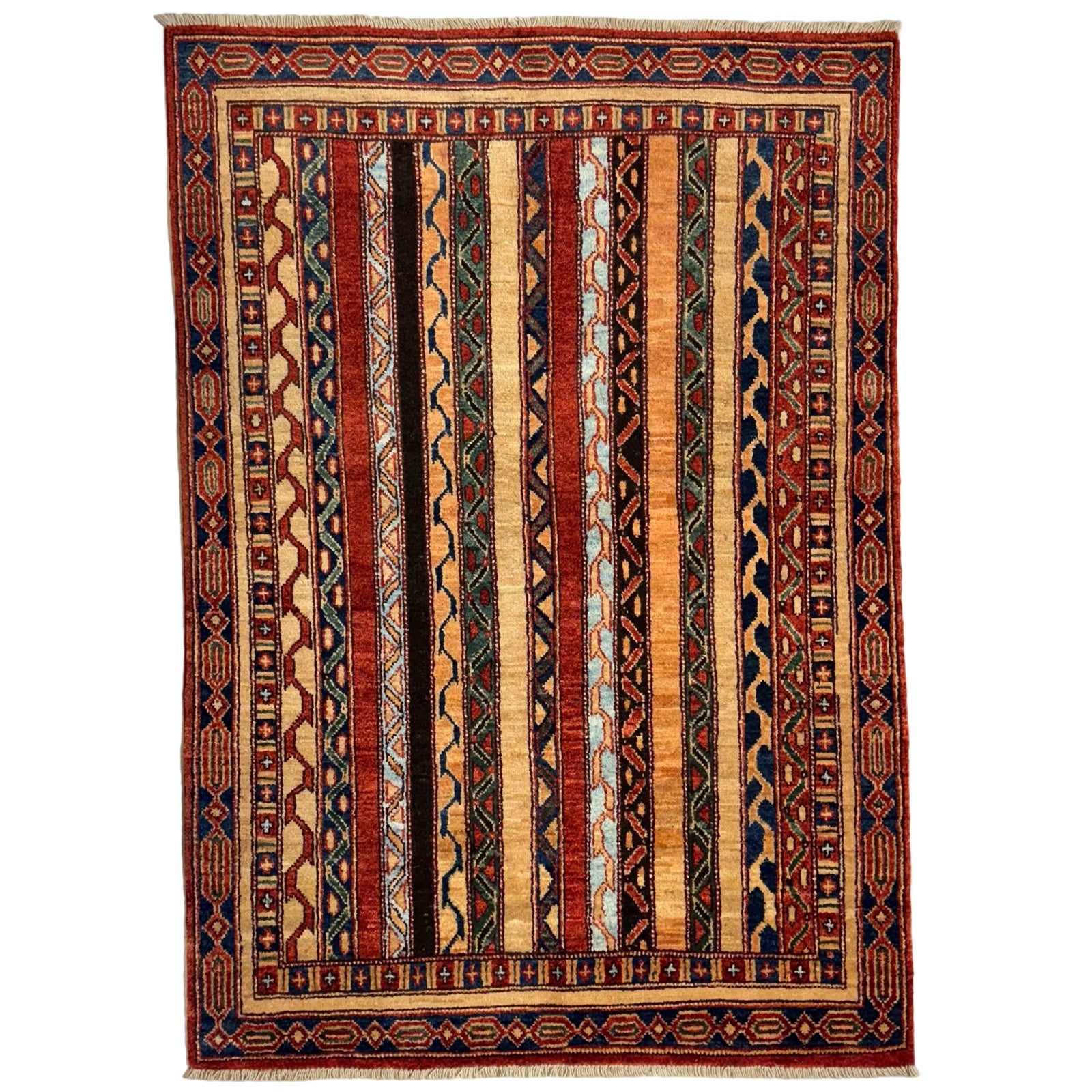 148 x 100 cm Afghan Chobi Hand-Knotted Wool Rug