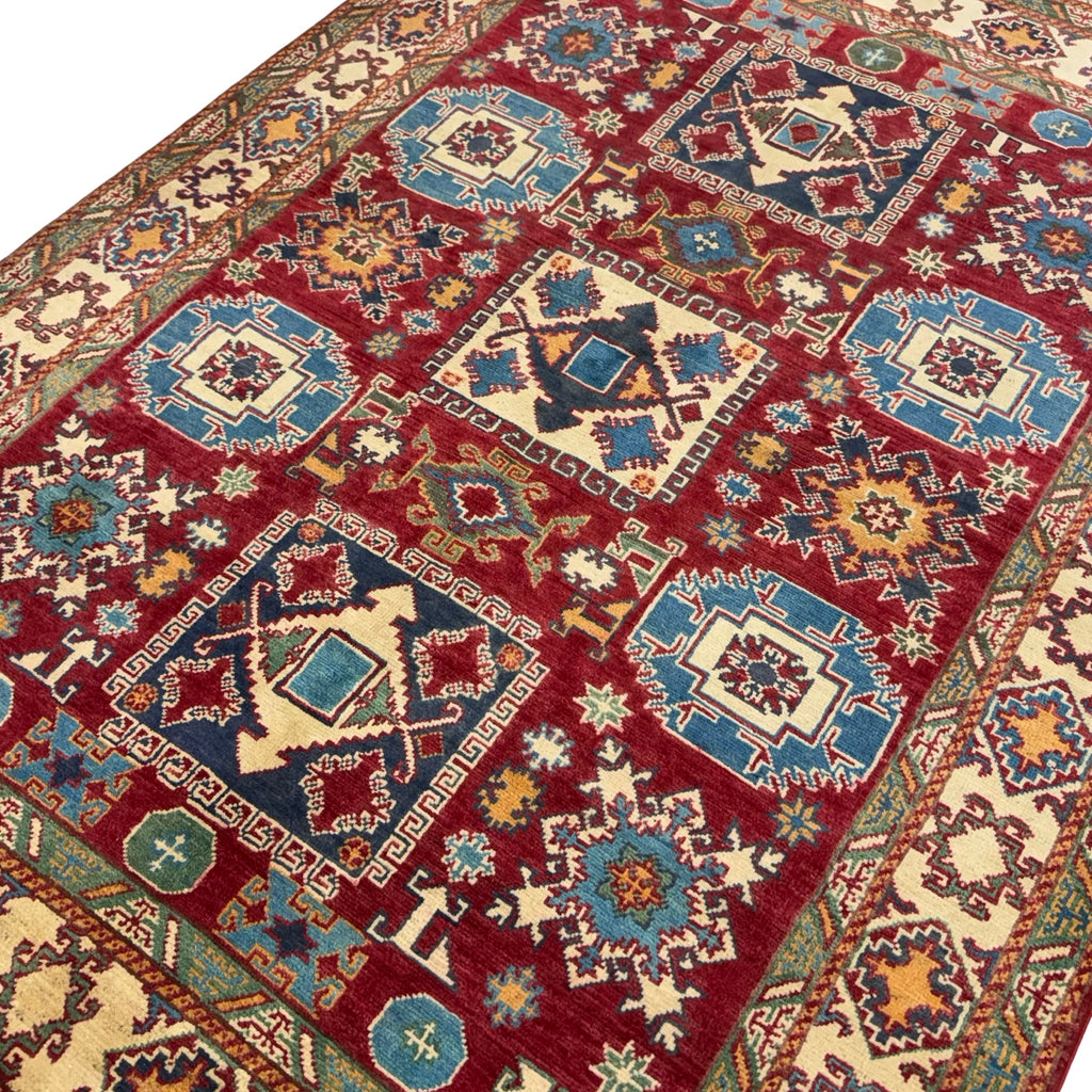 205 x 146 cm Hand Knotted Afghan Kazak – Wool Rug