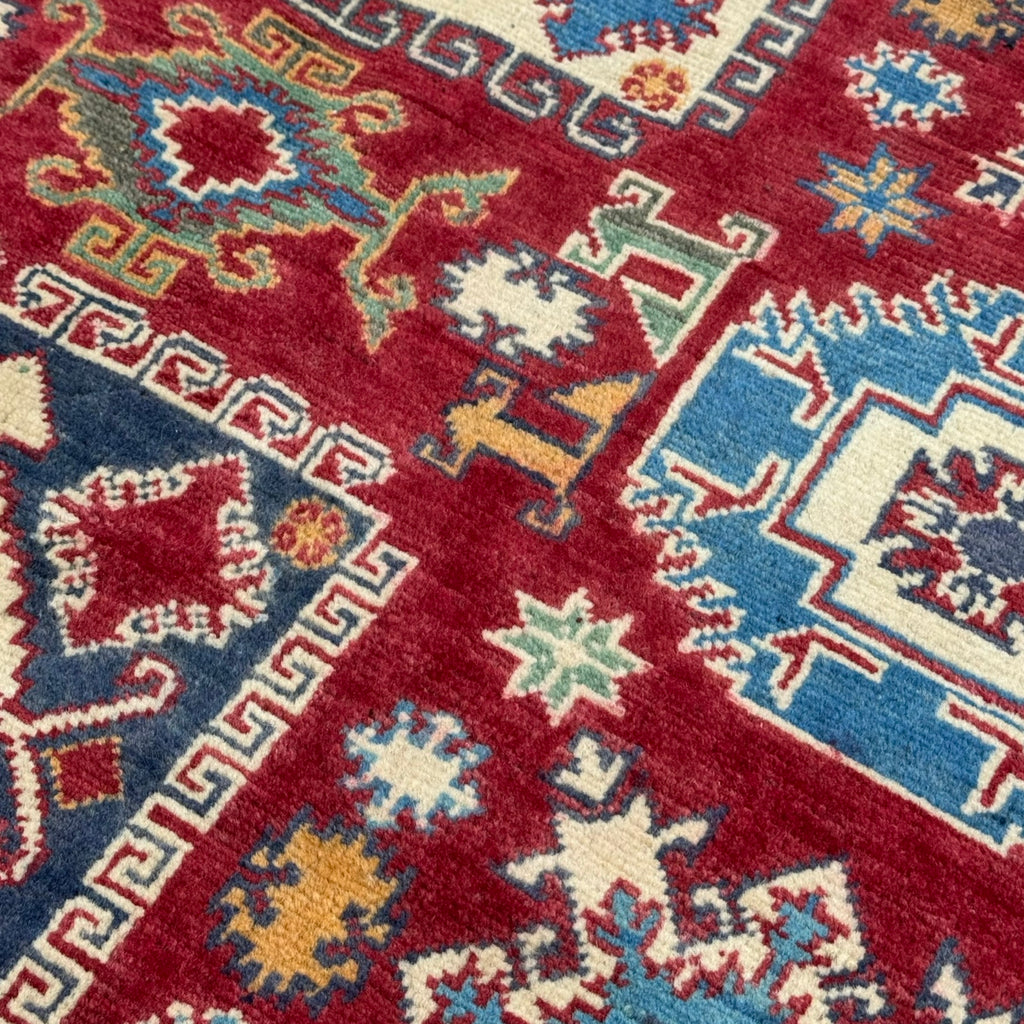 205 x 146 cm Hand Knotted Afghan Kazak – Wool Rug
