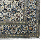 290 x 196 cm Hand-Knotted Floral Persian Kashan Cream Rug