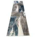 400 x 80 cm Turquoise & Sandstone Marble Runner Rug