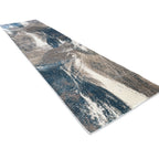 500 x 80 cm Turquoise & Sandstone Marble Runner Rug