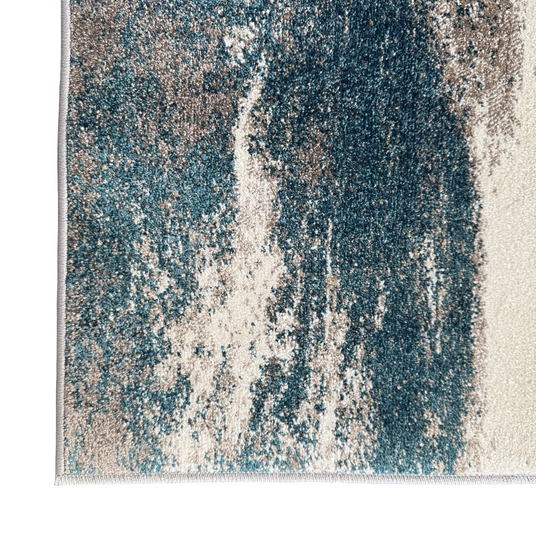 300 x 80 cm Turquoise & Sandstone Marble Runner Rug