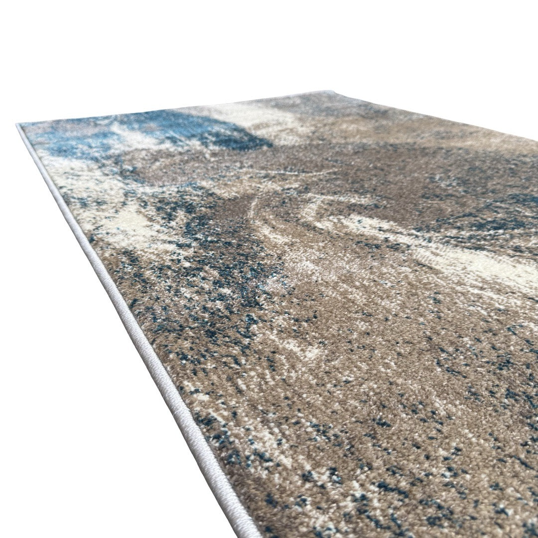 400 x 80 cm Turquoise & Sandstone Marble Runner Rug