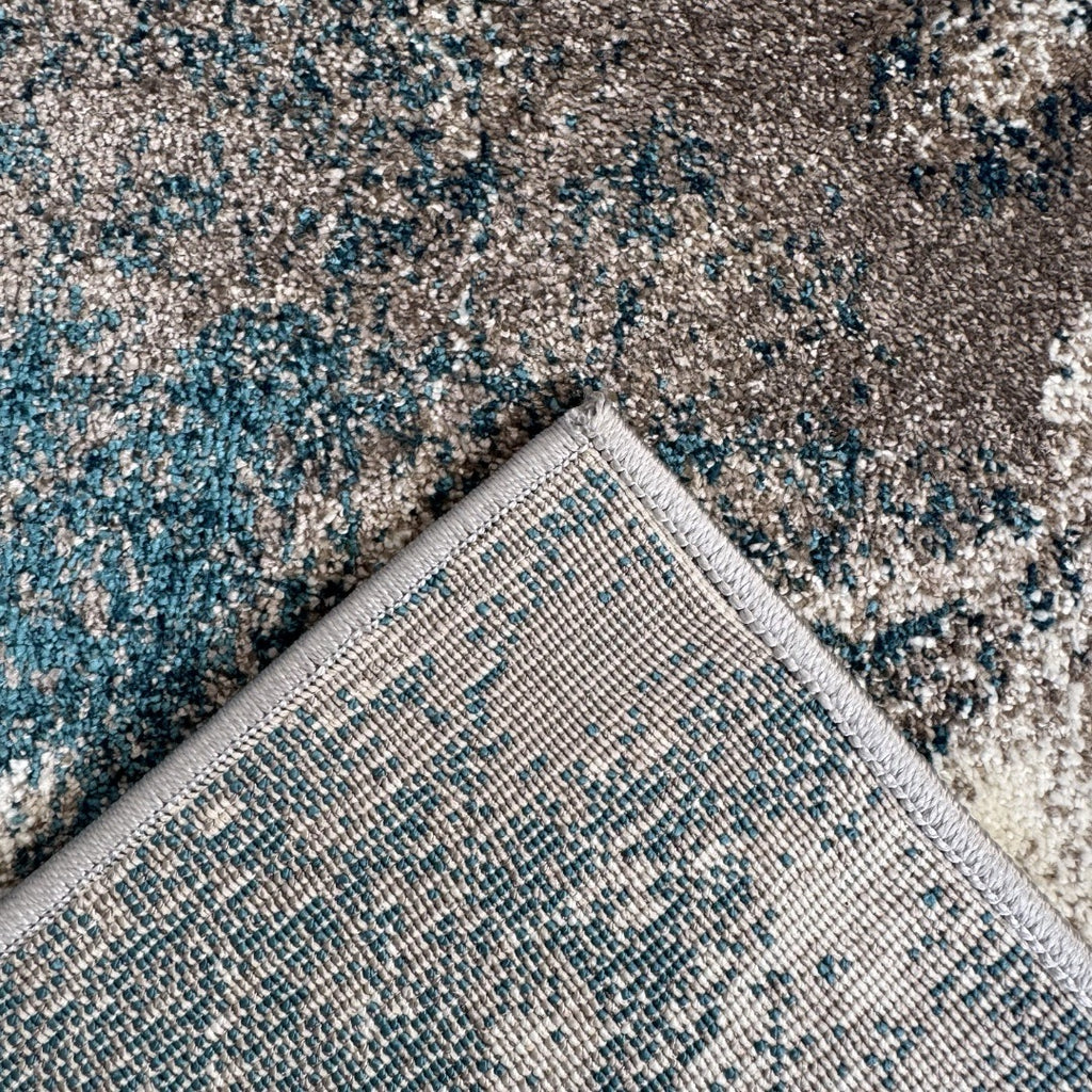 800 x 80 cm Turquoise & Sandstone Marble Runner Rug
