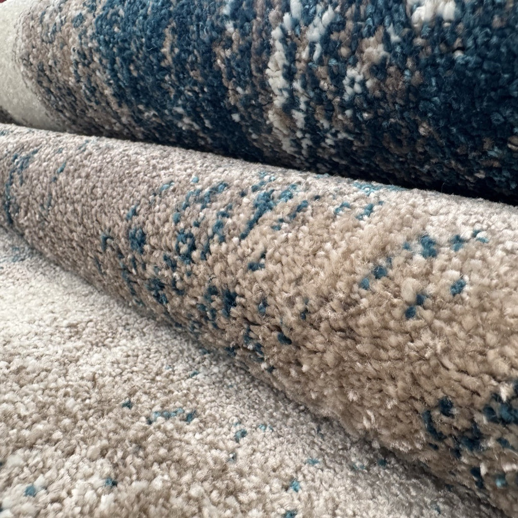 400 x 80 cm Turquoise & Sandstone Marble Runner Rug