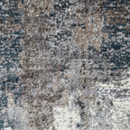 300 x 80 cm Distressed Canvas in Grey, Ivory & Turquoise Runner Rug