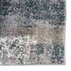 300 x 80 cm Distressed Canvas in Grey, Ivory & Turquoise Runner Rug