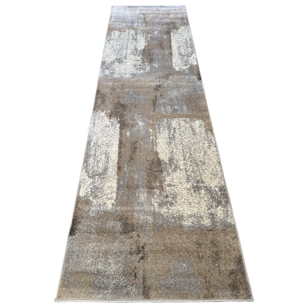 300 x 80 cm Modern Serenity in Silver Grey & Mocha Runner Rug