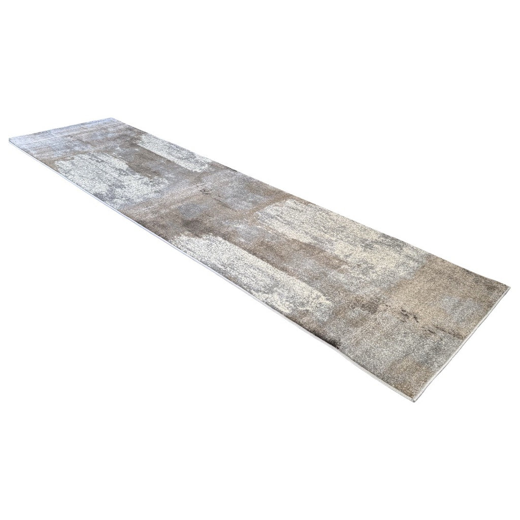 800 x 80 cm Modern Serenity in Silver Grey & Mocha Runner Rug
