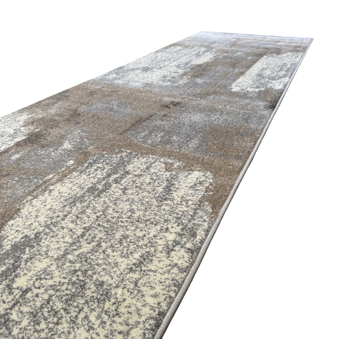 800 x 80 cm Modern Serenity in Silver Grey & Mocha Runner Rug